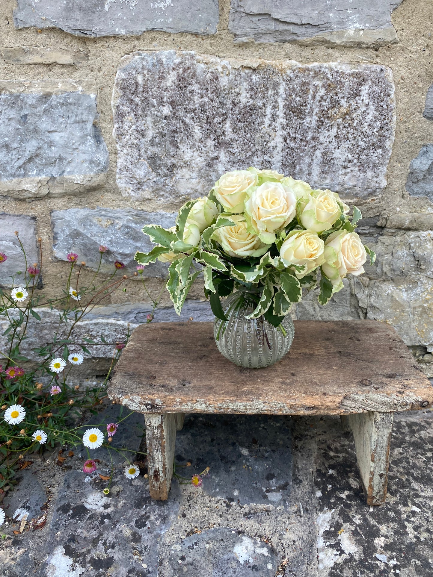 Rose Posy in Beaded Bowl