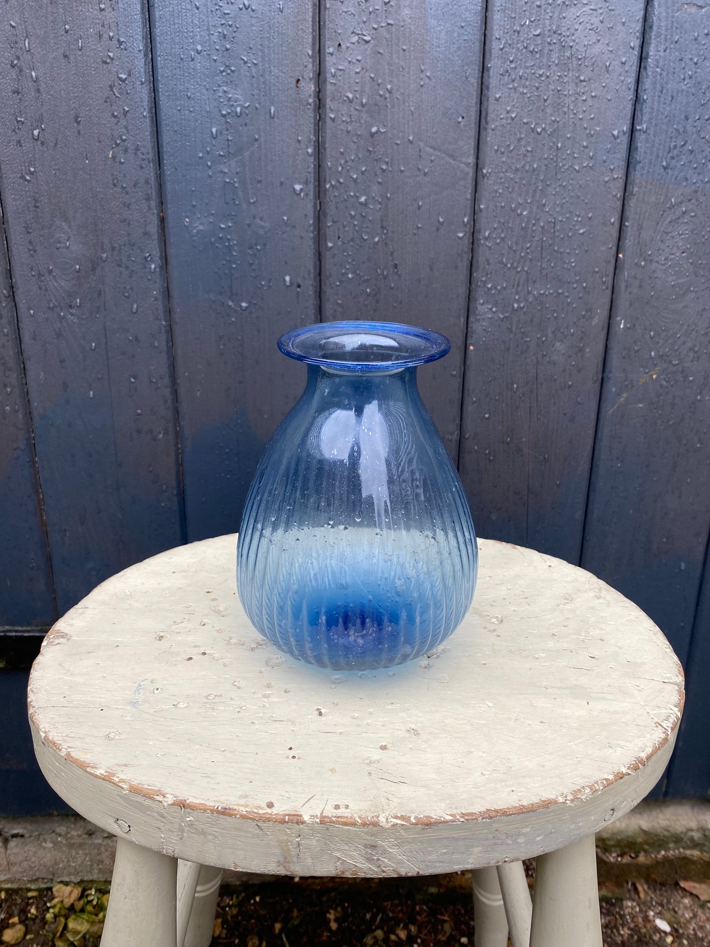 Iris Glass Bud Vase - including a posy of seasonal flowers