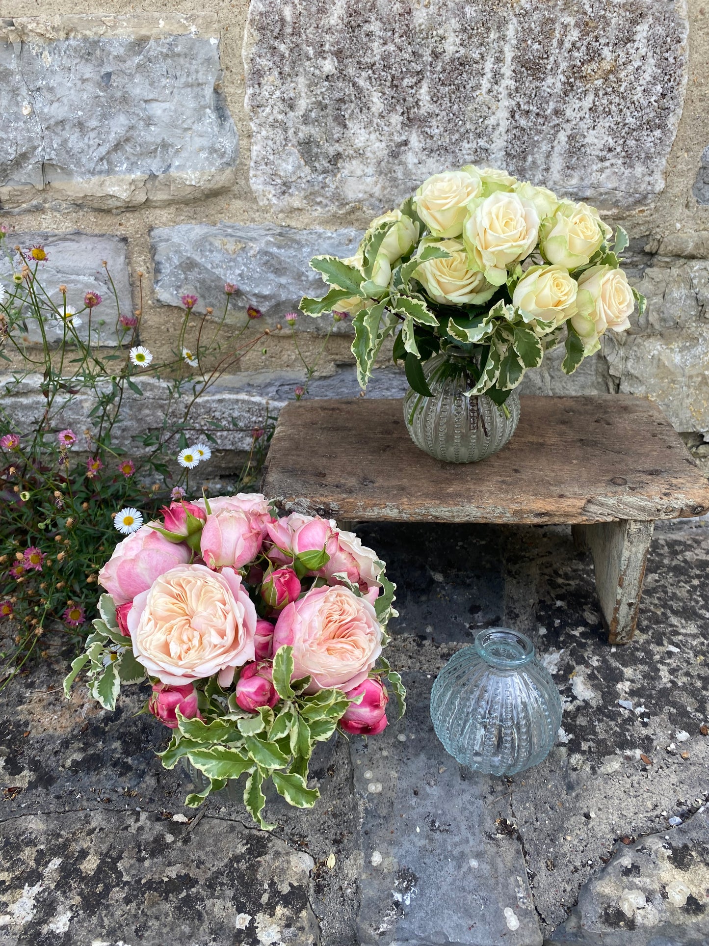 Rose Posy in Beaded Bowl