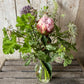 Our Decanter Vase Collection - small - including a posy of flowers