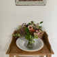 Ruffled Glass Vase - including a posy of flowers