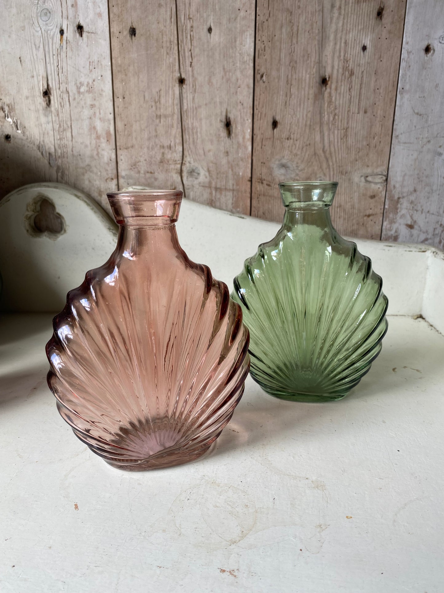 Our Shell Vase Collection - including a posy of flowers