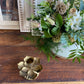 Forest Glass Bud Vase with Candlestick - including a posy of seasonal flowers