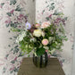 Large Textured Moss Ceramic - including a posy of flowers