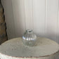 Clear Ribbed Glass Bud Vase Bowl - including a posy of seasonal flowers