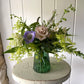 Emerald Ribbed Glass Jar