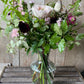 Our Decanter Vase Collection - large - including a posy of flowers