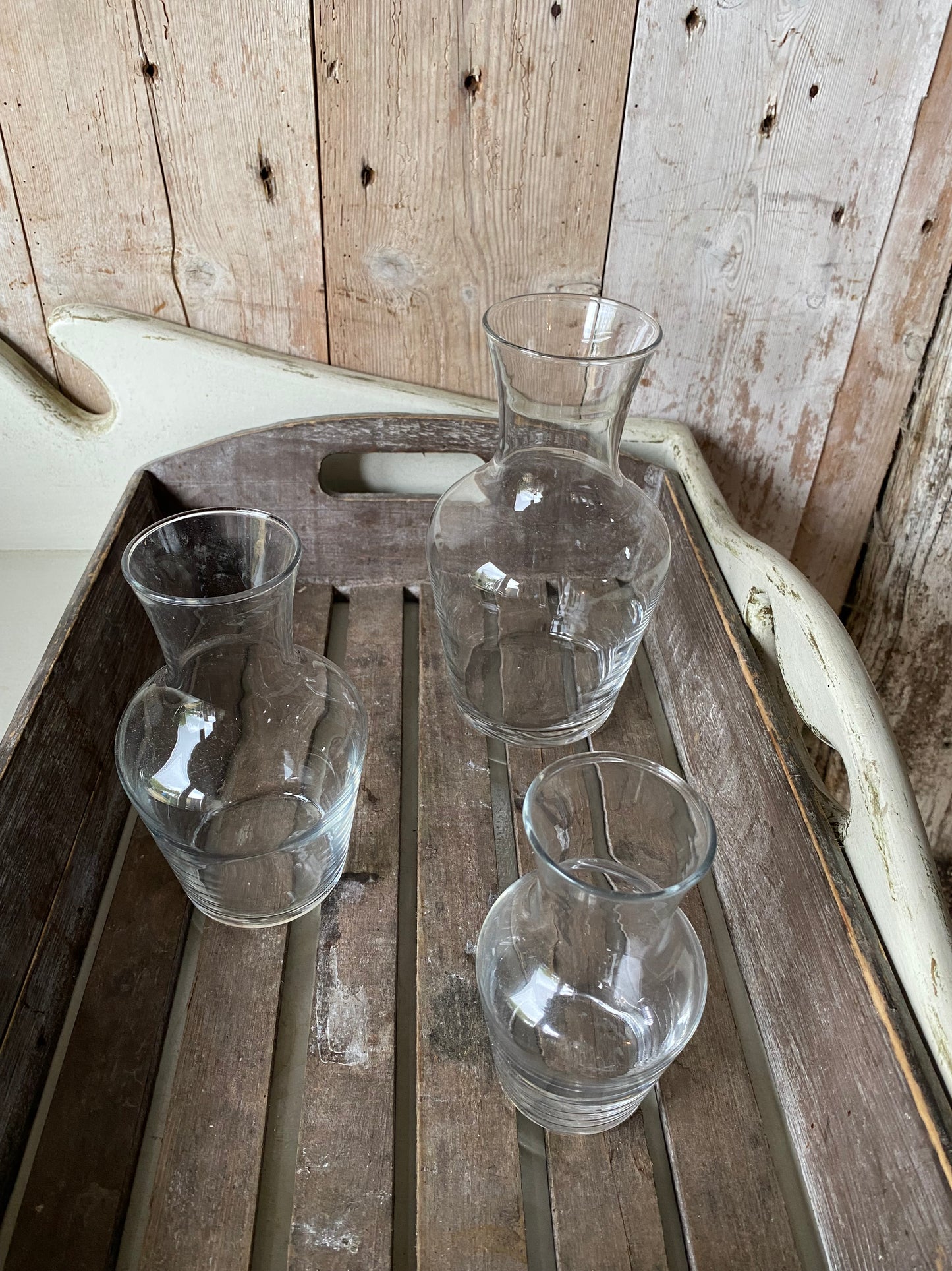 Our Decanter Vase Collection - medium - including a posy of flowers