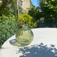 Sage ribbed Glass Bud Vase Bowl - including a posy of seasonal flowers