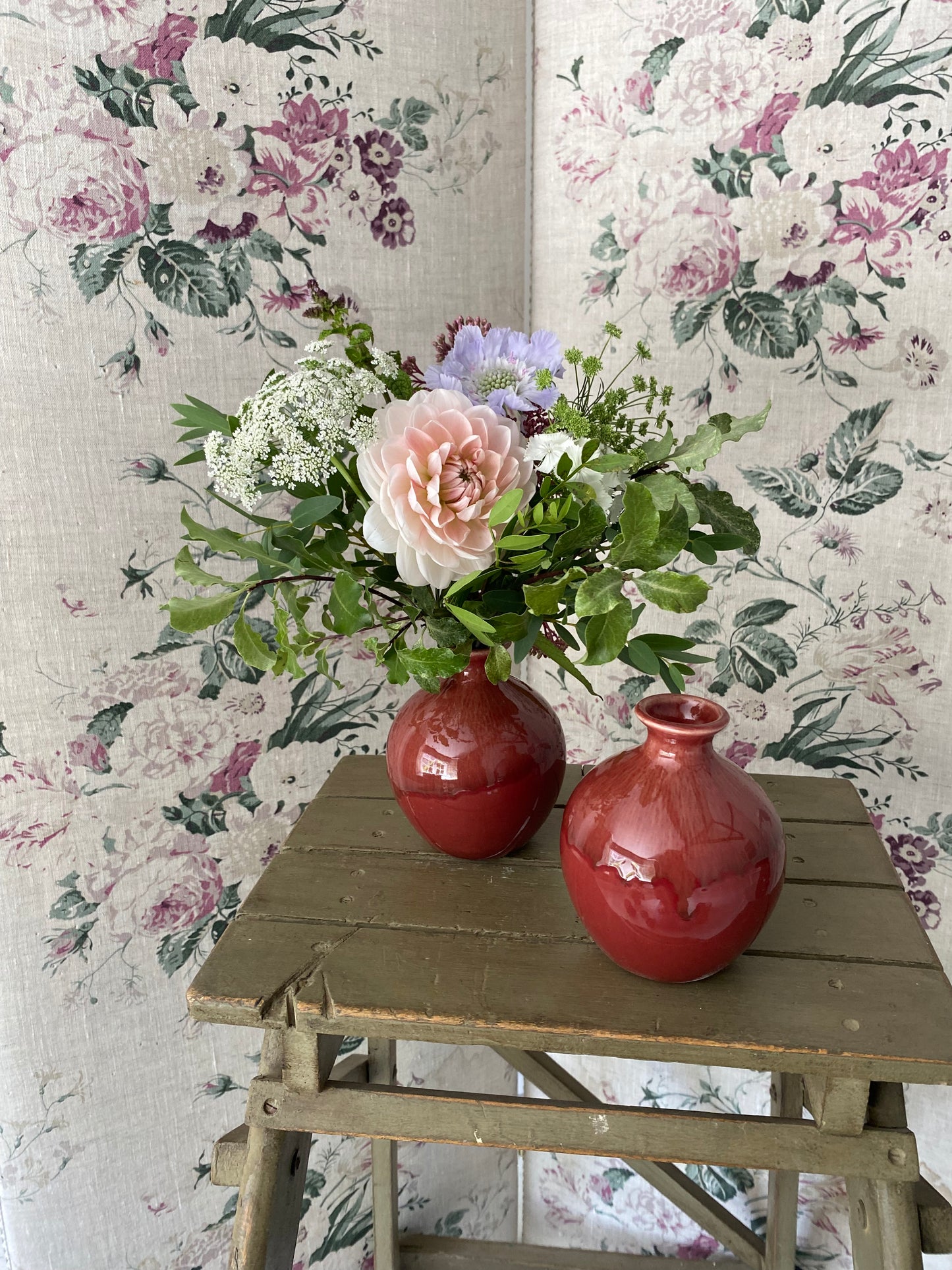 Sunset Painted Ceramic Vase - including posy of flowers