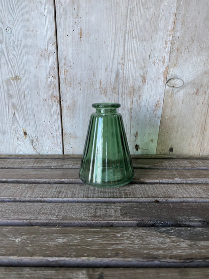 Our Glass Pyramid Bud Vase Collection - including a posy of flowers