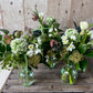 Our Ripple Trio Of Pretty Bud Vases - including a seasonal posy in each vase