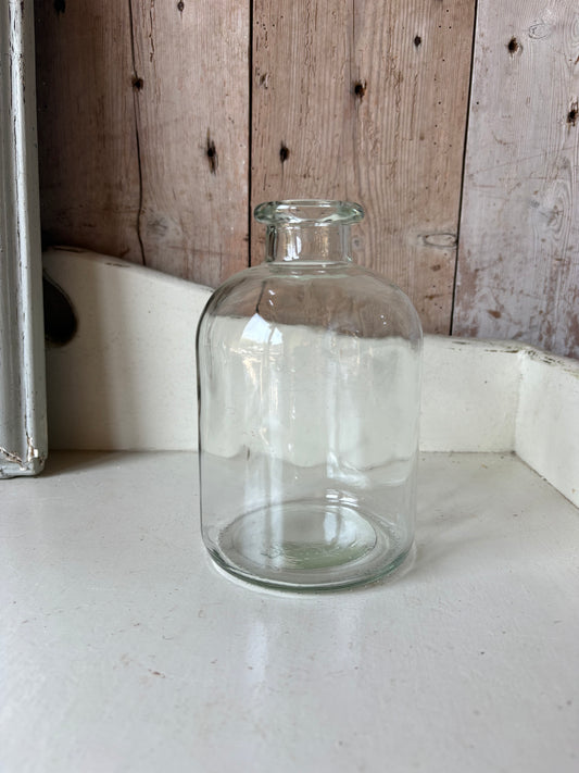 Clear Bottle Bud Vase  - Including a posy of seasonally inspired flowers