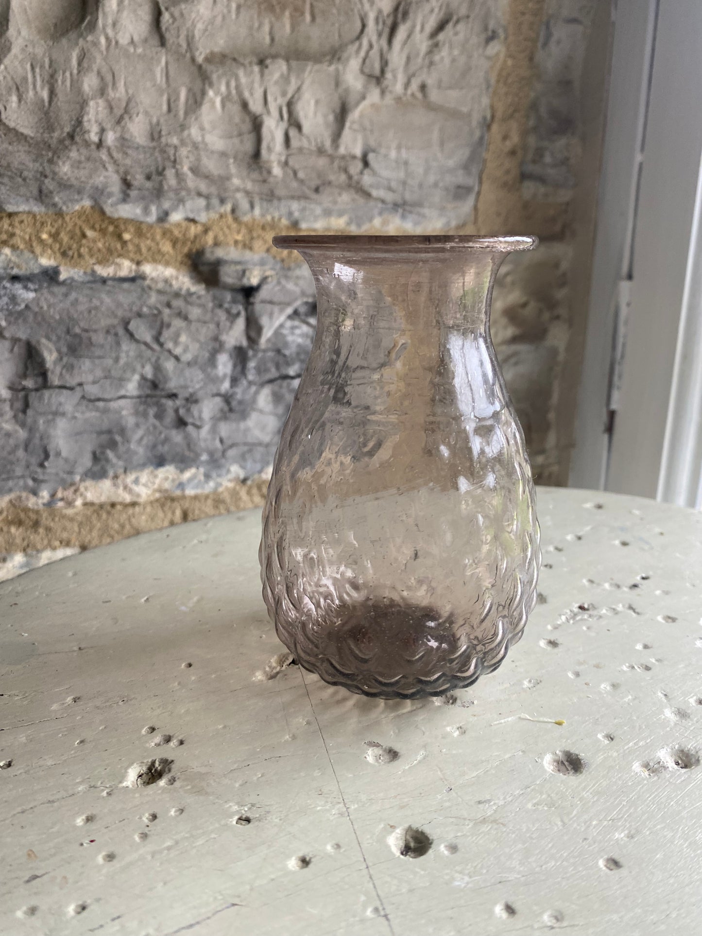 Amethyst Dimpled Glass Bud Vase - including a posy of seasonal flowers