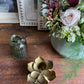 Forest Glass Bud Vase with Candlestick - including a posy of seasonal flowers