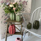 Large Textured Moss Ceramic - including a posy of flowers