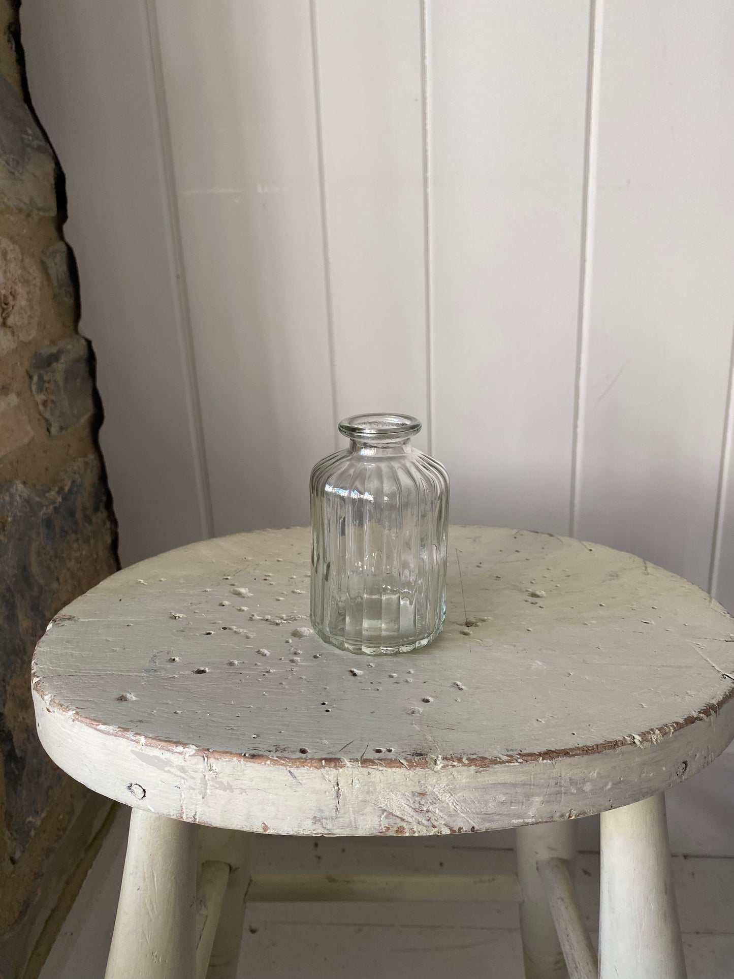 Clear Rib Bud Vase - including a posy of seasonal flowers