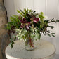 Clear Rib Bud Vase - including a posy of seasonal flowers