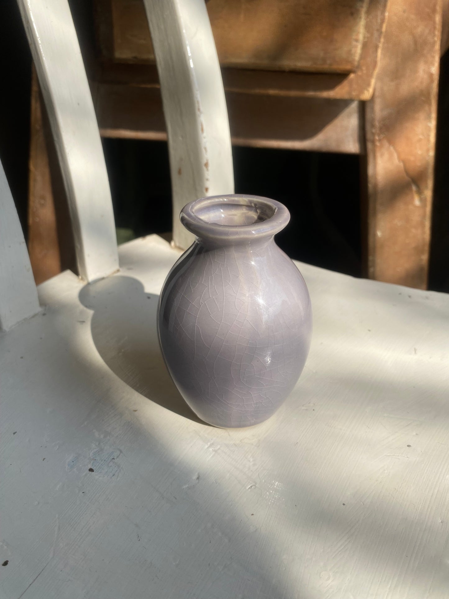 Lilac Ceramic Vase - including posy of flowers