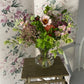 Ruffled Glass Vase - including a posy of flowers