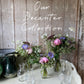 Our Decanter Vase Collection - medium - including a posy of flowers