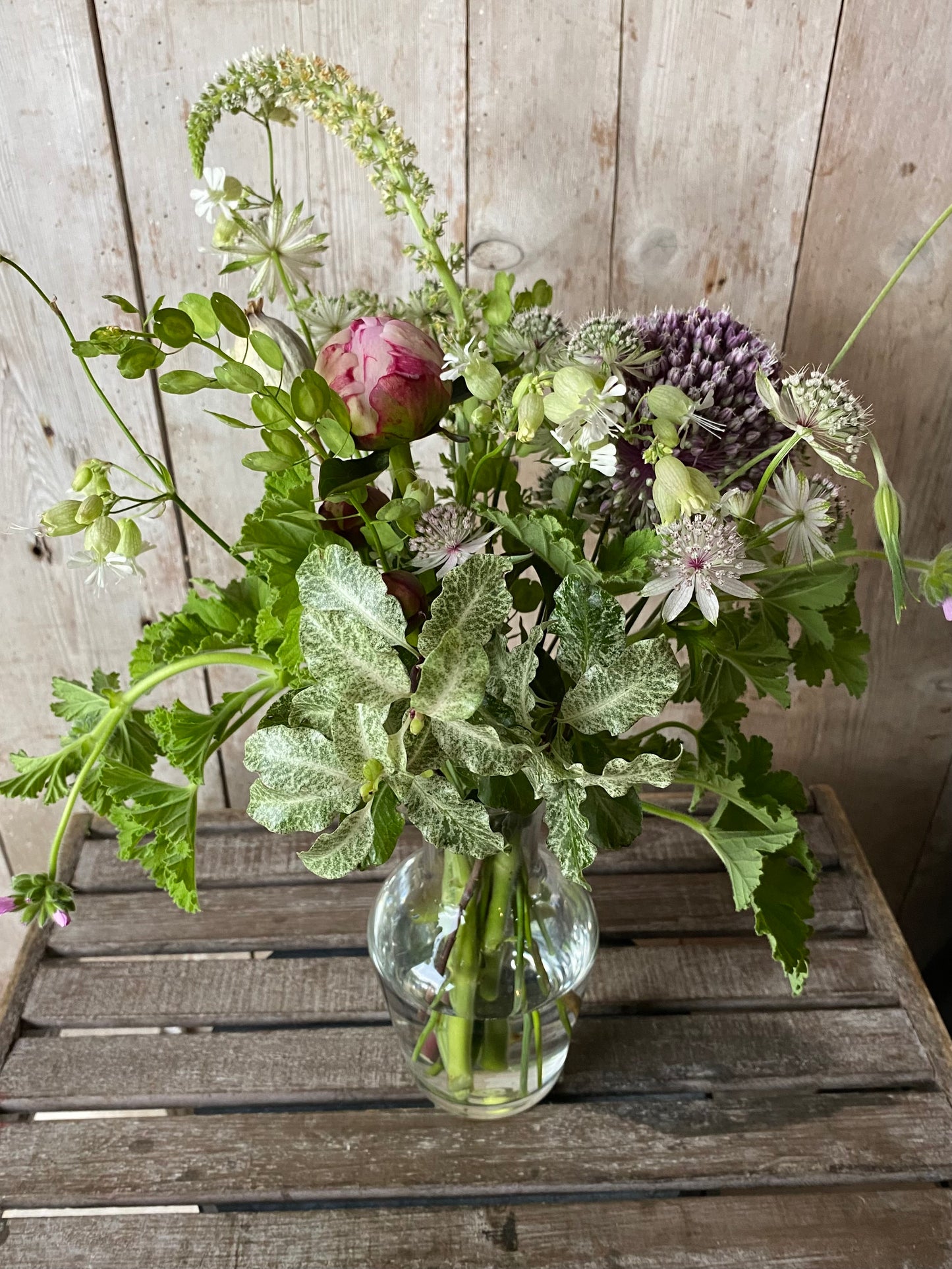 Our Decanter Vase Collection - medium - including a posy of flowers