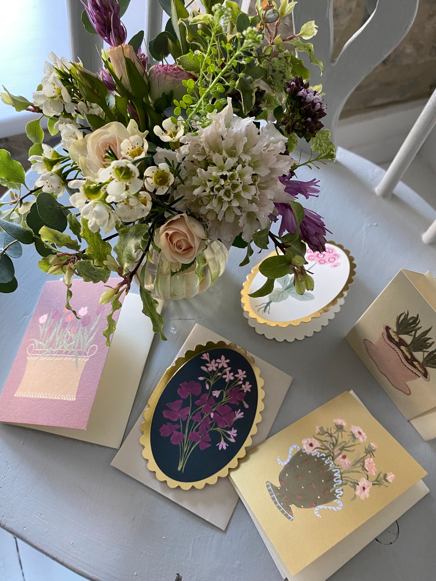 A Delicate Trio Of Pretty Bud Vases - including a seasonal posy in each vase
