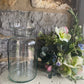 Clear Pretty Neck Glass Vase - including a posy of seasonal flowers