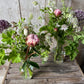 Our Decanter Vase Collection - small - including a posy of flowers