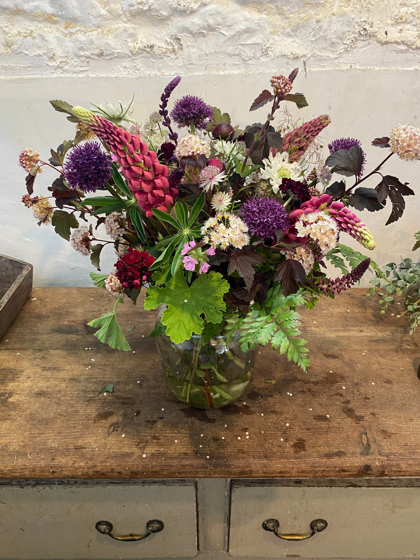 Seasonally Inspired Bunch - with a Pretty Ribbed Vase