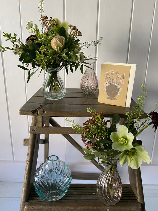 A Delicate Trio Of Pretty Bud Vases - including a seasonal posy in each vase