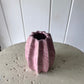 Textured Dusky Pink Ceramic Vase (approx 11cm) including posy of flowers