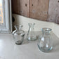 In Good Company.  Three Recycled Clear Glass Bud Vases + Flowers