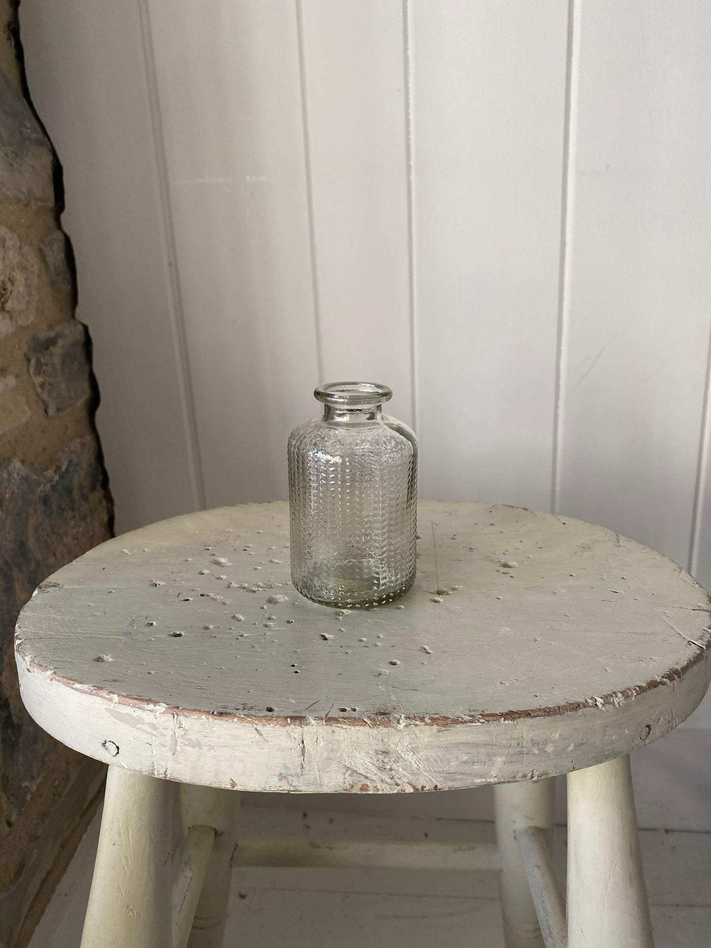 Clear Feathered Bud Vase - including a posy of seasonal flowers
