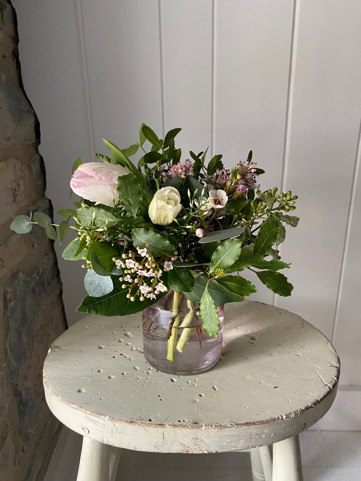 Pink Drum - including a posy of seasonal flowers