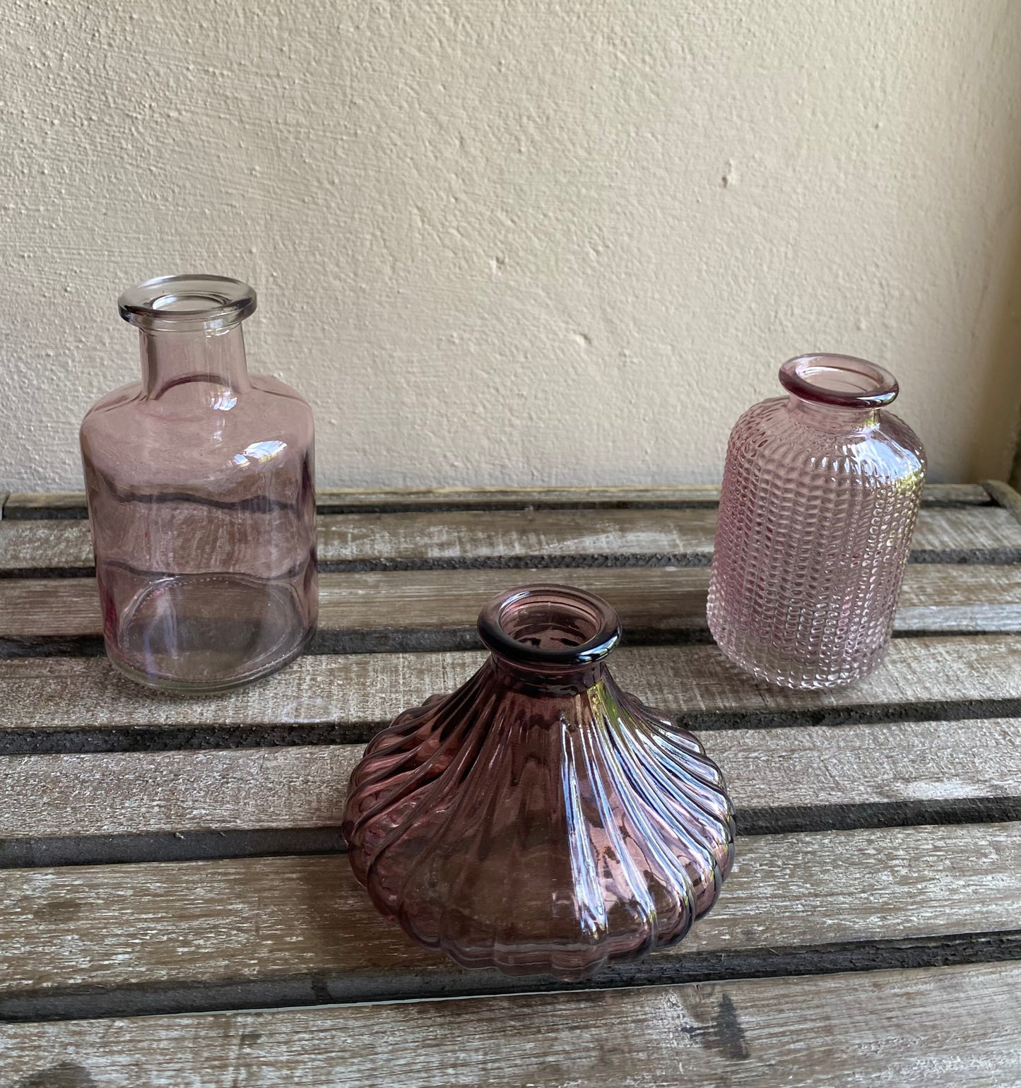 Trio Of Pretty Pink Posies - Including a seasonal posy in each vase