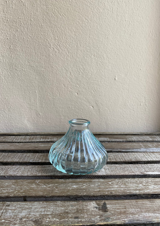 Little Clear Shell Vase - including a posy of seasonal flowers