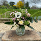 Beaded Glass Bud Vase Bowl - including a posy of seasonal flowers