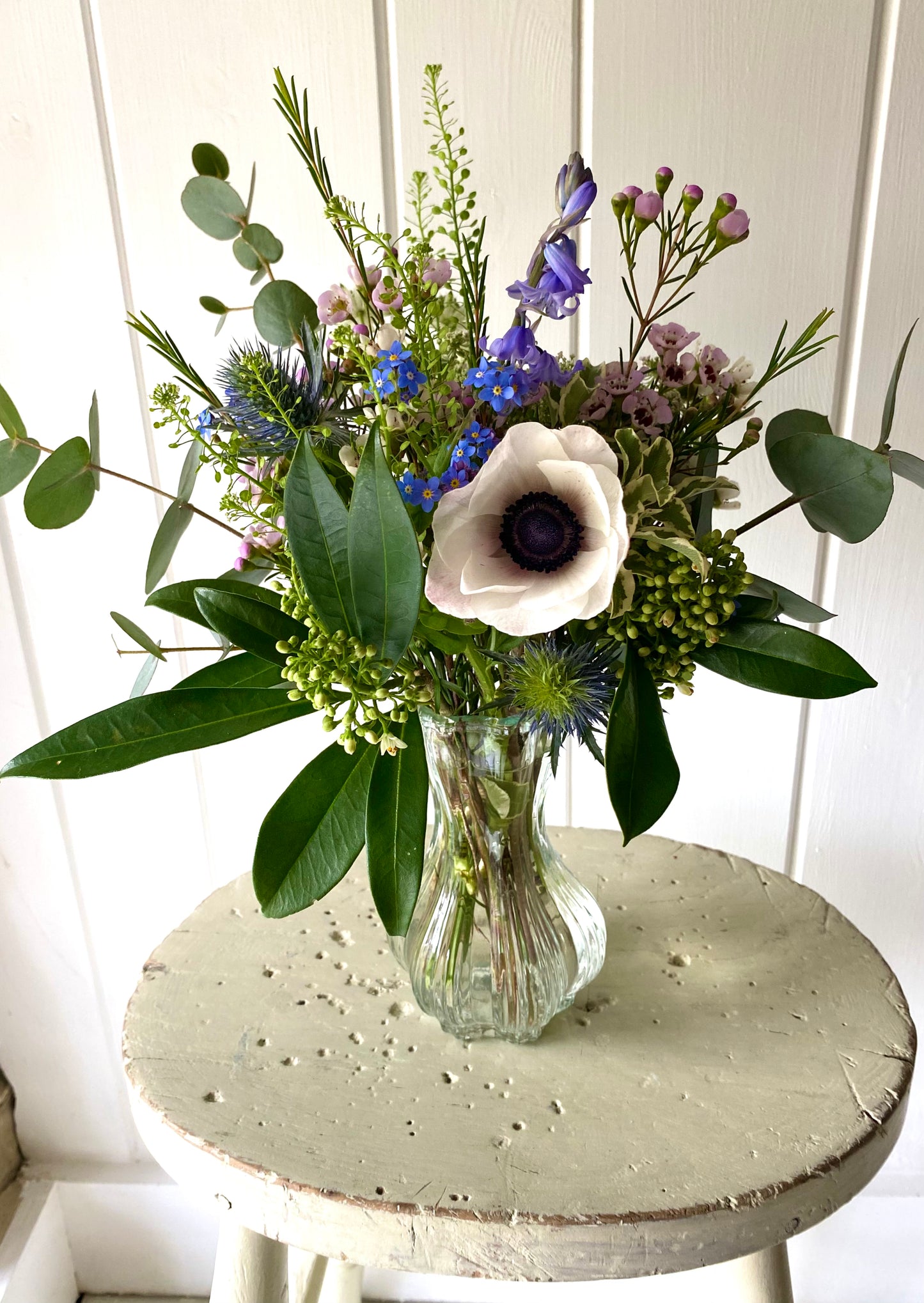 Garlic Bud Vase - including a posy of seasonal flowers