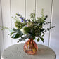 Grapefruit Glass Bud Vase - including a posy of seasonal flowers