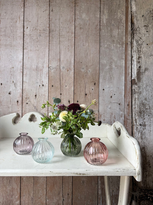 Our Glass Bowl Bud Vase Collection - including a posy of flowers