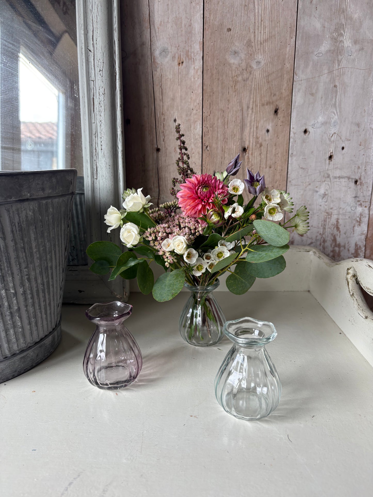 Soft & Fluted. A Choice of Charming Bud Vases in Soft Colours + Flowers