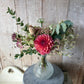 Diamond Shapes. Patterned Decanter Bud Vase + Flowers