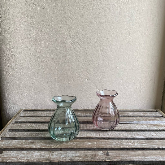 A Pair of Pretty Bud Vases - including posies of seasonal flowersj