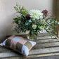 Posy Bud Vase in clear glass with 100% linen Lavender Pillow Gift Box - including a posy of seasonal flowers