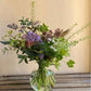 Bulb Bud Vase Recycled Clear Glass - including a posy of seasonal flowers