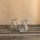 Clear Posy Bud Duo of Vases including posy of flowers