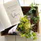 The Simple Life Gift Box - including a clear shell bud vase with a posy of seasonal flowers